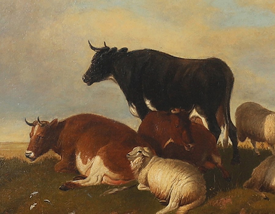Thomas Sidney Cooper, cattle and sheep on the meadow