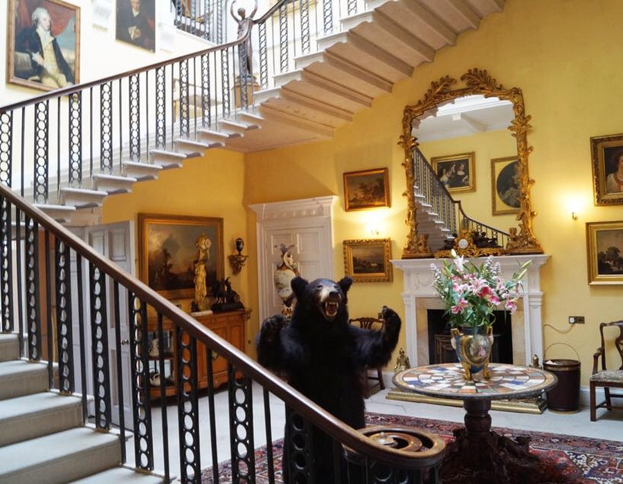 The staircase hall of an Irish country house